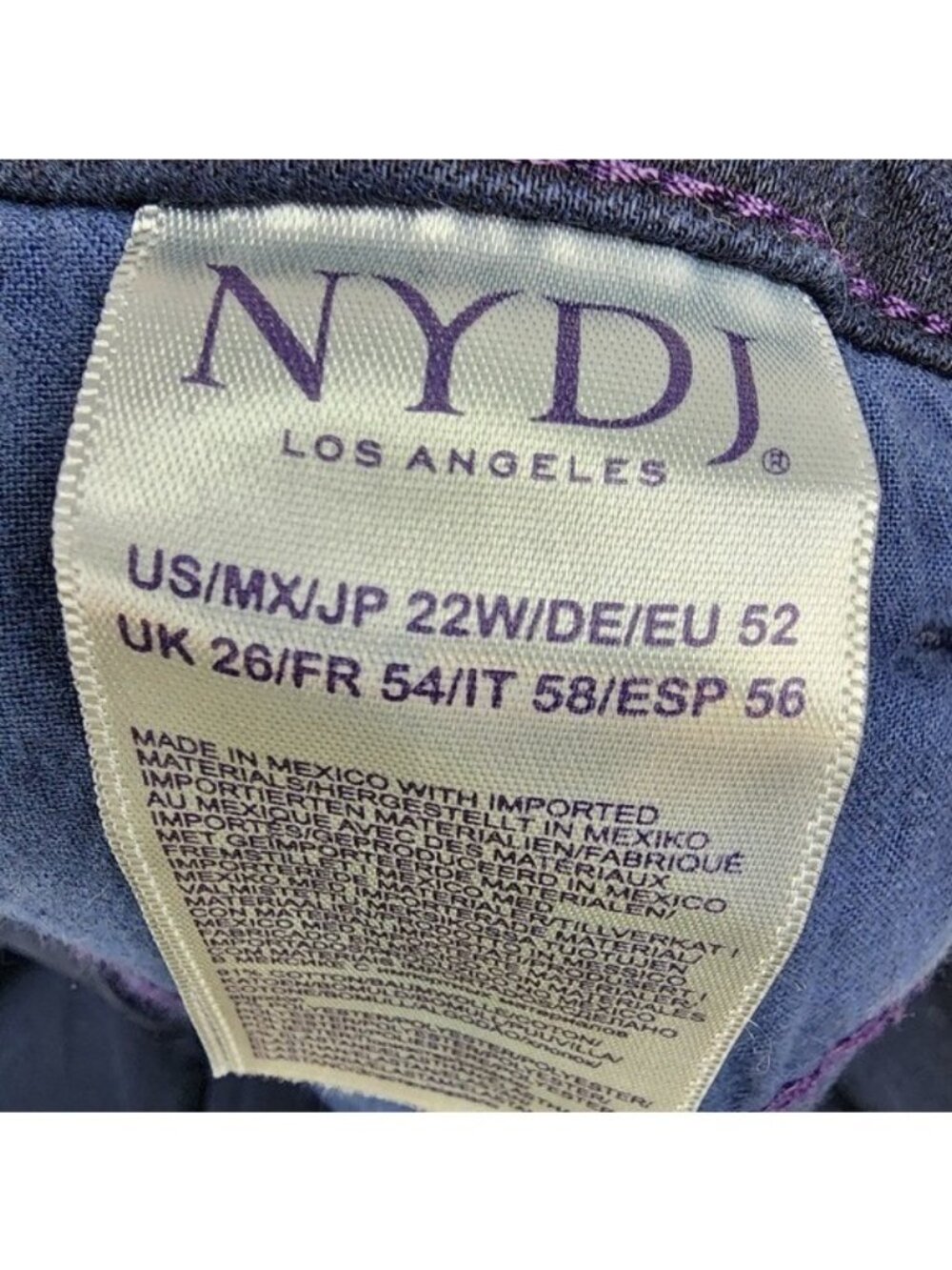 NYDJ Jeans Womens Plus 22W Ami Skinny Legging Blue Ankle Buttons NWT - Picture 10 of 13